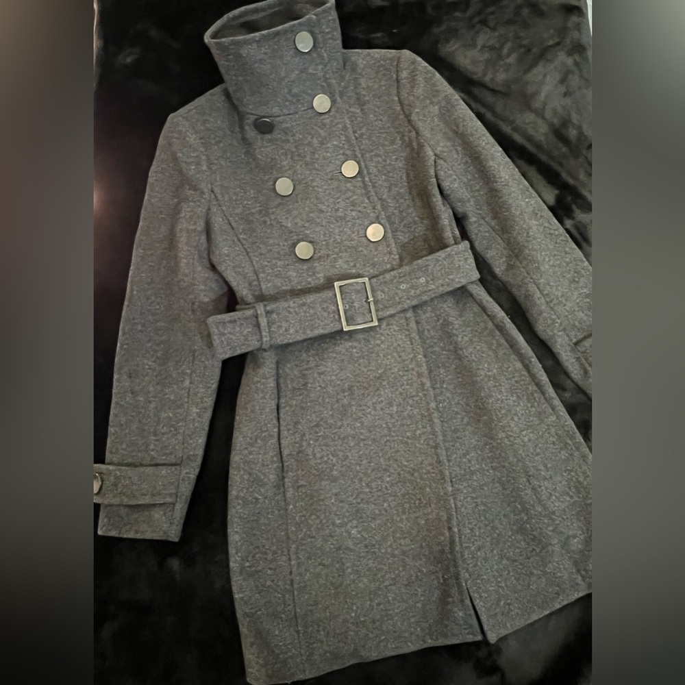 Beau Aritzia Babaton Wool & Cashmere Blend Coat Size Small In Charcoal Grey.